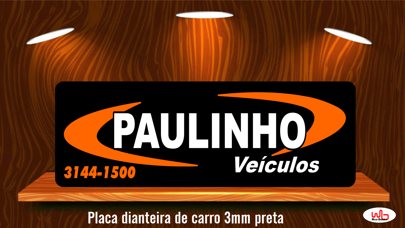 Placa dianteira de carro 3mm preta 